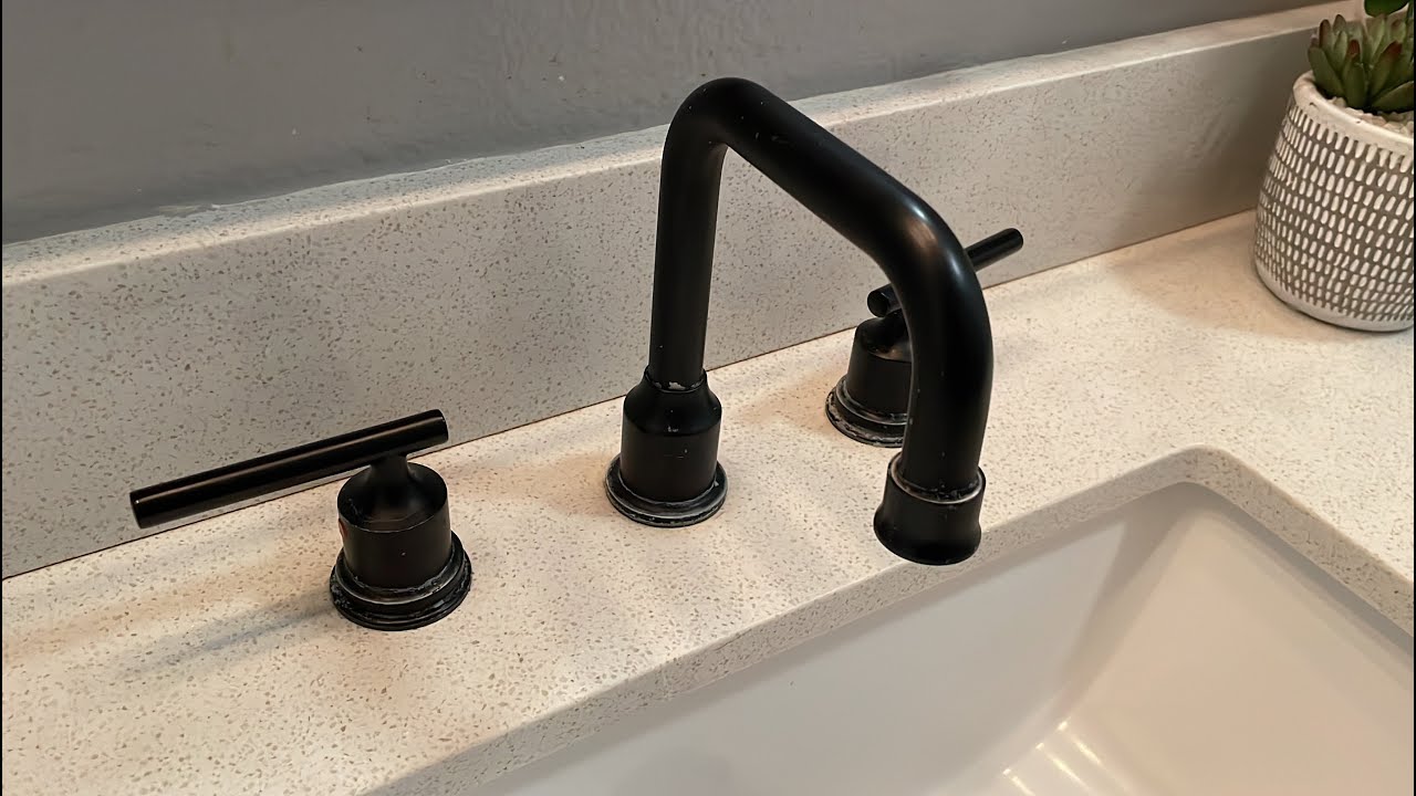 WOWOW Two Handles Widespread Bathroom Faucet REVIEW YouTube
