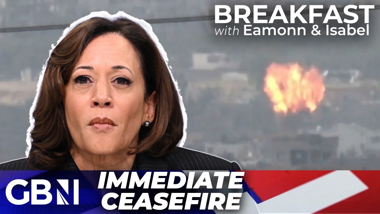 Kamala Harris calls for IMMEDIATE ceasefire in Gaza - YouTube
