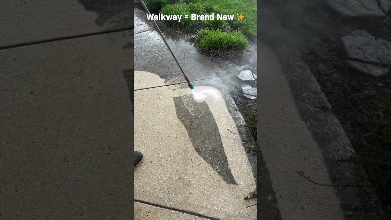 Turbo Nozzle vs Walkway Grime 💥 Satisfying Pressure Wash!
