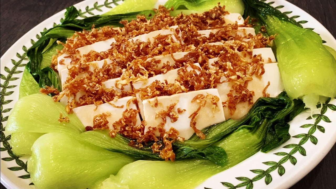素食vegan 菜脯搭豆腐蒸一蒸 咸咸香香 鮮美下飯 好吃又好看 家人总埋怨不夠吃 菜脯蒸豆腐 Steamed Tofu With Preserved