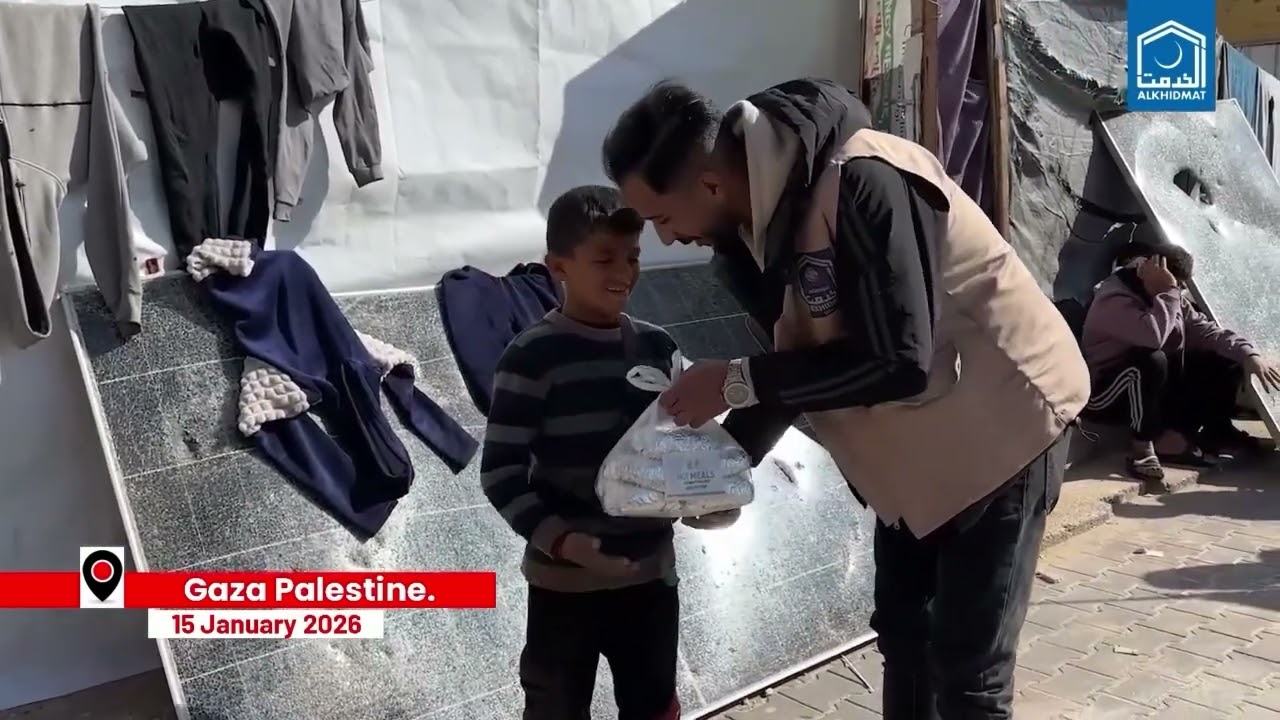 𝐀𝐥-𝐃𝐡𝐚𝐲𝐚𝐧 𝐒𝐡𝐞𝐥𝐭𝐞𝐫 – 𝐍𝐨𝐫𝐭𝐡 𝐆𝐚𝐳𝐚 𝐒𝐭𝐫𝐢𝐩 | Alkhidmat provided hot meals to 500 displaced Palestinians