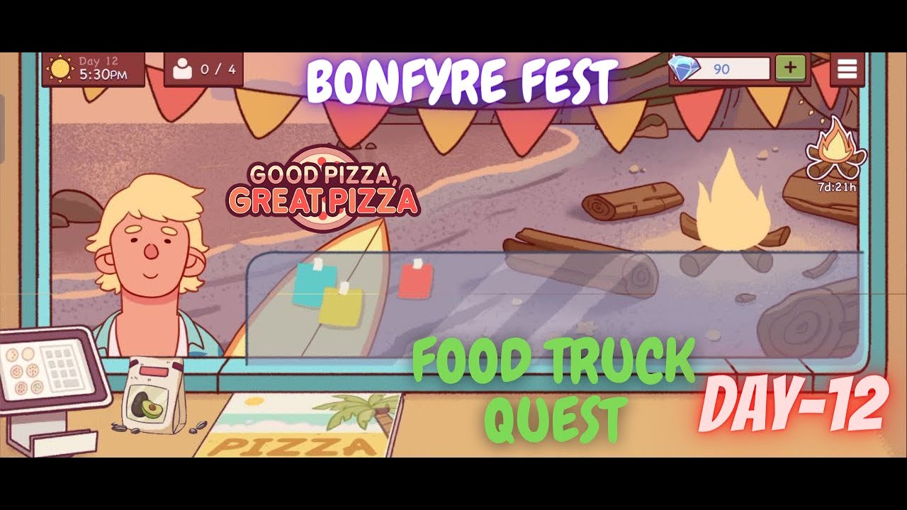 Food Truck Quest Day 12 BONFYRE FEST Summer Event Good Pizza