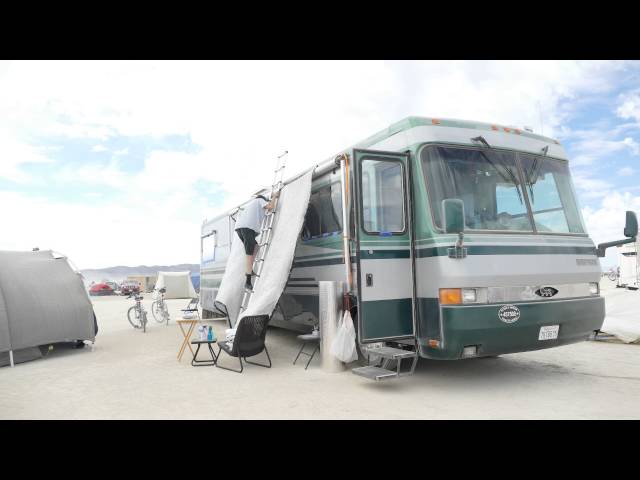 Camp Cruisin' Crew Setup Time-lapse @ Burning Man 2016 class=