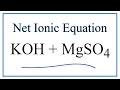 Net Ionic Equations and Reactions