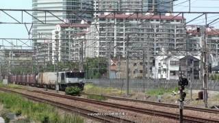 JR貨物　小倉陸橋付近でEF64 1018号機が牽引する3075ﾚ貨物列車を撮影（H28.5.22）