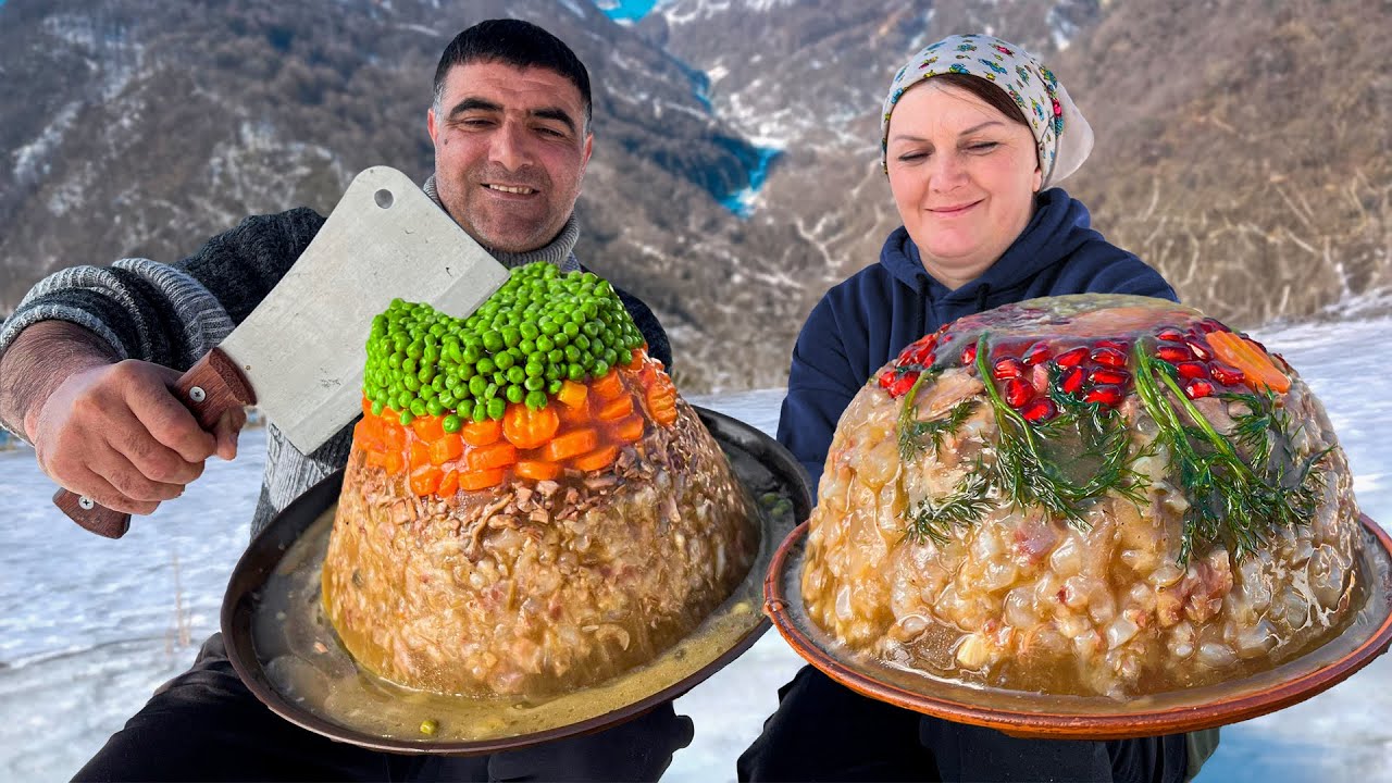 Huge Beef Aspic Cake Made the Old Village Way