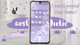 how to make your phone aesthetic | pastel purple/lilac theme | cute clouds | samsung phone