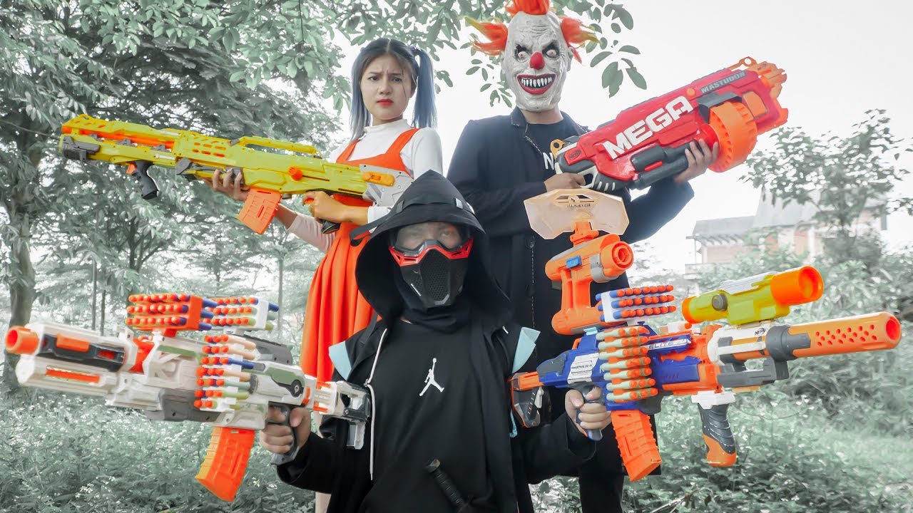 LTT Films Nerf : The Assassin's Mission Warrior Alpha Girl Nerf Guns Fight Group XICMAN Mask