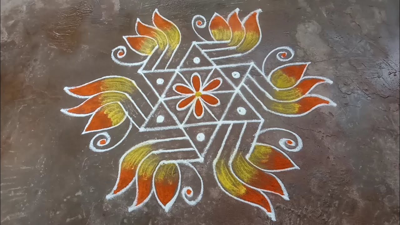 Aavani matha simple kolam//Pandaga muggulu//Vinayagar chaturti easy rangoli//Daily kolam/Latha Kolam
