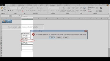Prevent Duplicate Entries in a Range with Excel Data Validation