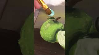 Painting an apple on a Pantone card 11/100 Painting an apple on a Pantone card 11/100