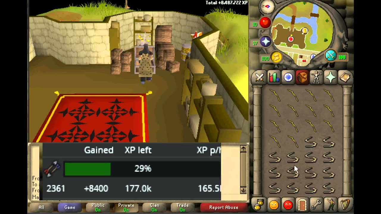 [RS07] Max Xp Only - How To 70-99 Fletching Guide [Yew Longbows]