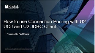 How to use Connection Pooling with U2 UOJ and U2 JDBC Client