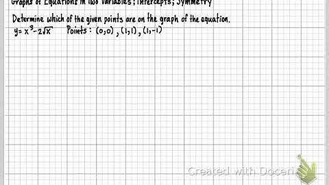 MTH122W-Sec. 2.2 Graphs of Equations in Two Variables-Intercepts-Symmetry (Part 1)
