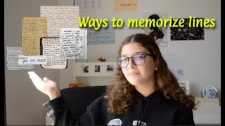 Tips and Tricks for memorizing lines