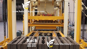 Concrete brick production process flow video QT4-25 Automatic block machine