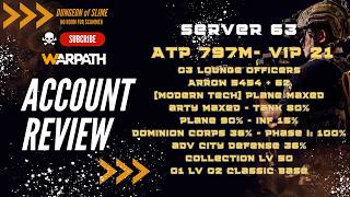 Server 63 - ATP 797m - VIP 21- 3 LOUNGE OFFS- TECH PL + AR MAXED- TK 80%- COL LV 50- 1 CLASSIC BASE