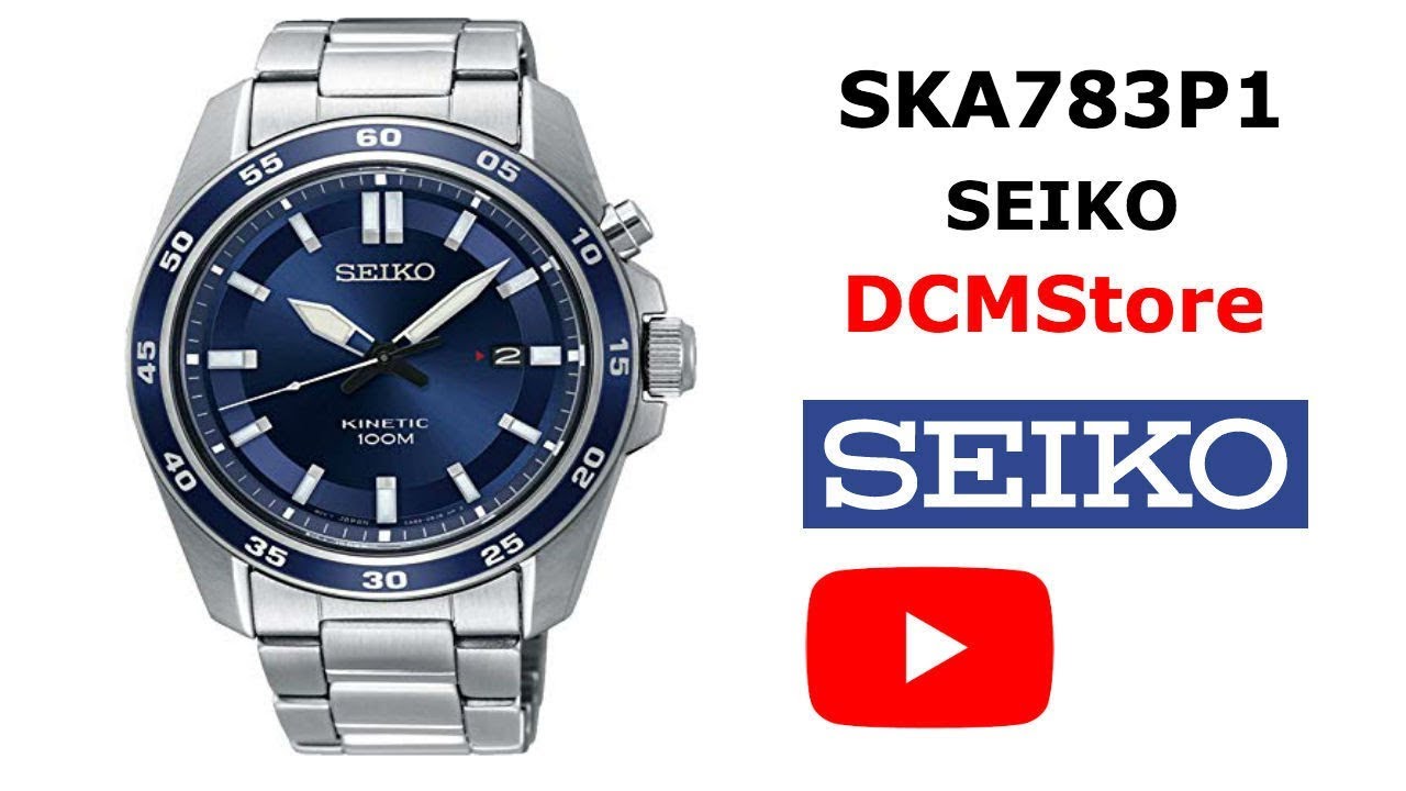 SKA783P1 Seiko Stainless Kinetic Blue Dial - YouTube