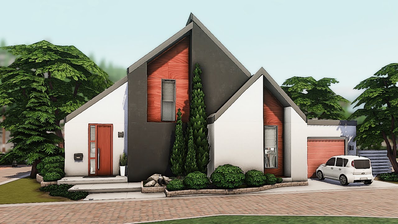 The Sims 4 Eco Lifestyle Modern Gable Home No CC Stop Motion YouTube