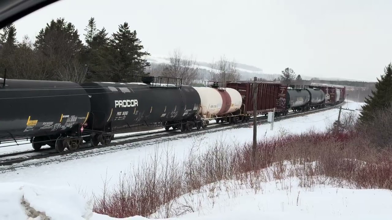 CN X474 Rounding the S Curves by Grand Falls NB on Feb 14/26