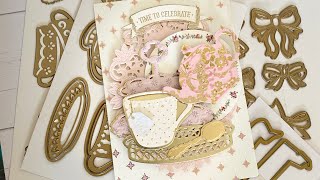 Anna Griffin Bow Dies, Banner Stamps and Tea Cups Cardmaking Tutorial by Shar Cards 3,396 views 2 years ago 22 minutes