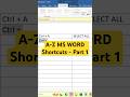 A-Z MS Word Shortcuts #shorts