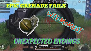 PUBG MOBILE : WTF MOMENT ,EPIC GRENADE FAILS AND UNEXPECTED ENDING