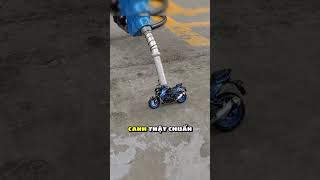 Anh Chàng Mang Siêu Xe Mô Tô Mini 112 Đi Đổ Xăng