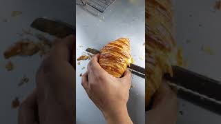 Homemade hand laminated sourdough croissant