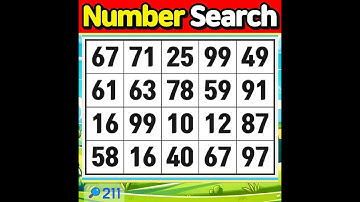 Number Search. A fun quiz has arrived!【Memory | brain game | Quiz 】#211