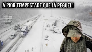 MUITO PERIGO ⚠️ 😨PIOR TEMPESTADE DE NEVE QUE JÁ ENFRENTEI- PAROU TUDO NA RODOVIA