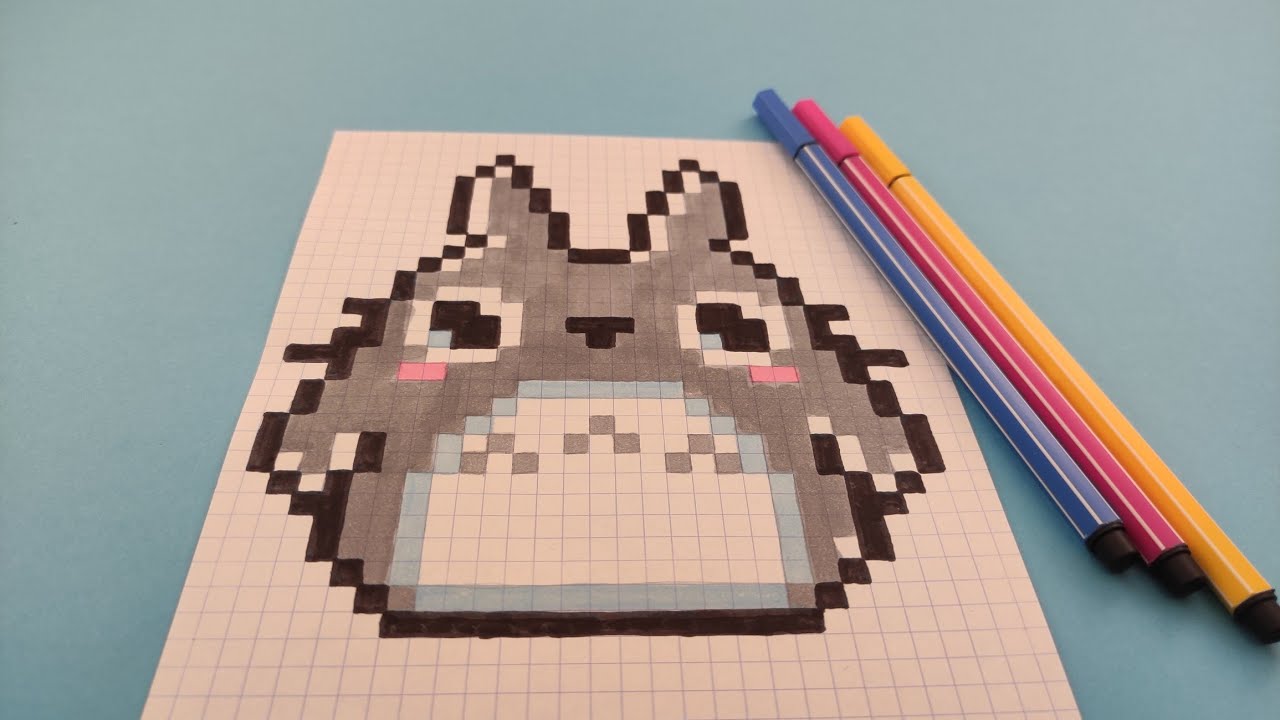 PIXEL ART - Tuto comment dessiner TOTORO - YouTube