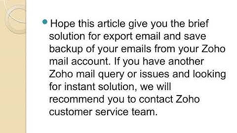 How to backup emails from Zoho Mail