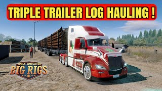 Truck Simulator: Big Rigs – Triple Trailer Log Hauling | Gameplay