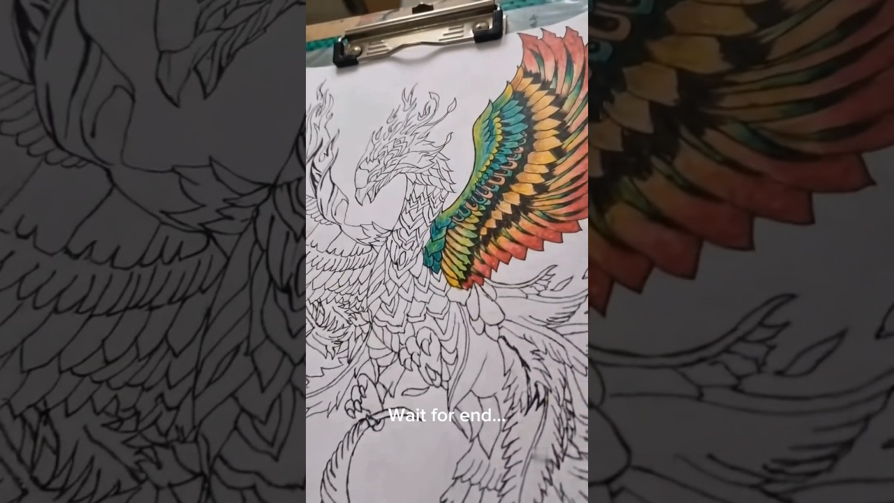 Ultimate Phoenix Artwork – Step by Step Magic 🔥✨ | Art | Drawing | Edit