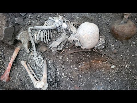 Pompei, gli scheletri dell'Insula dei Casti Amanti