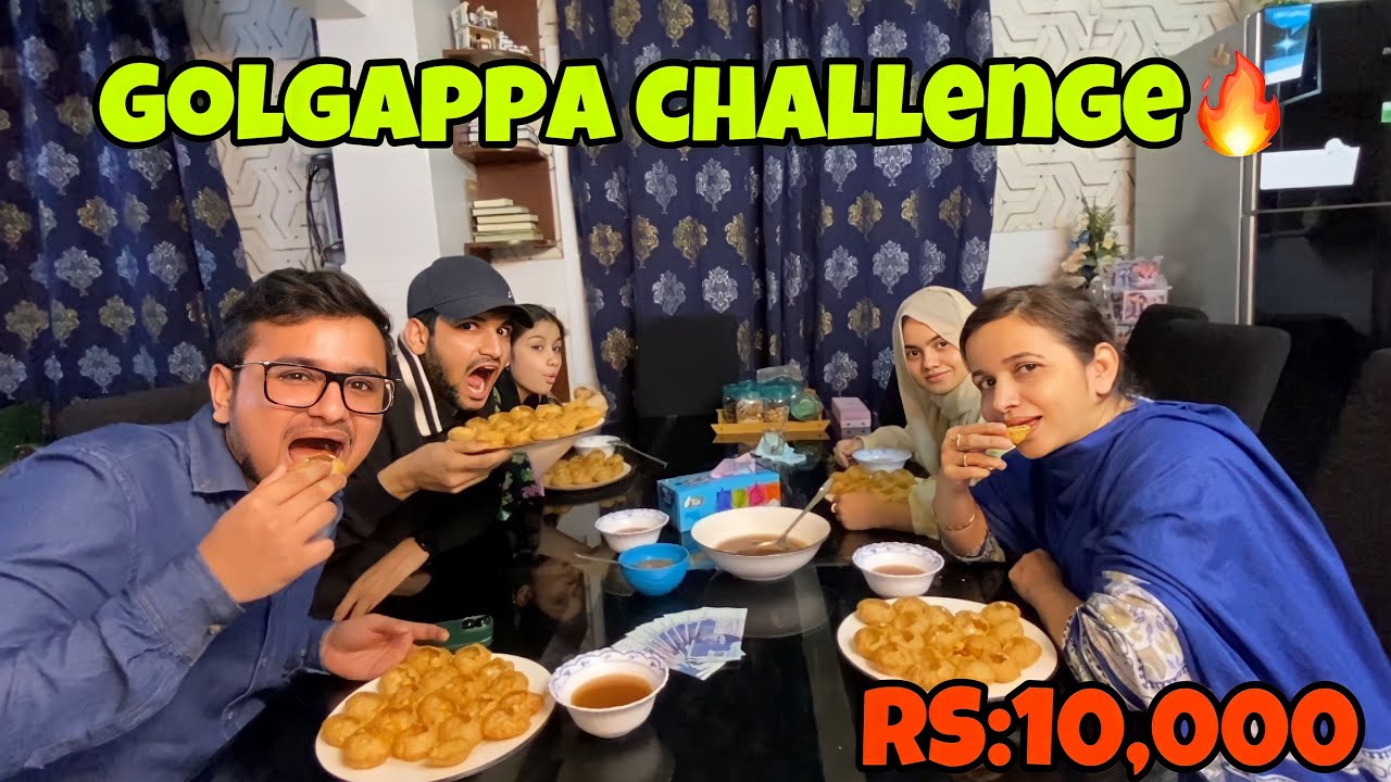 Golgappa challenge with family🔥|| jeetny k liye sab ny jaan lagadi😅