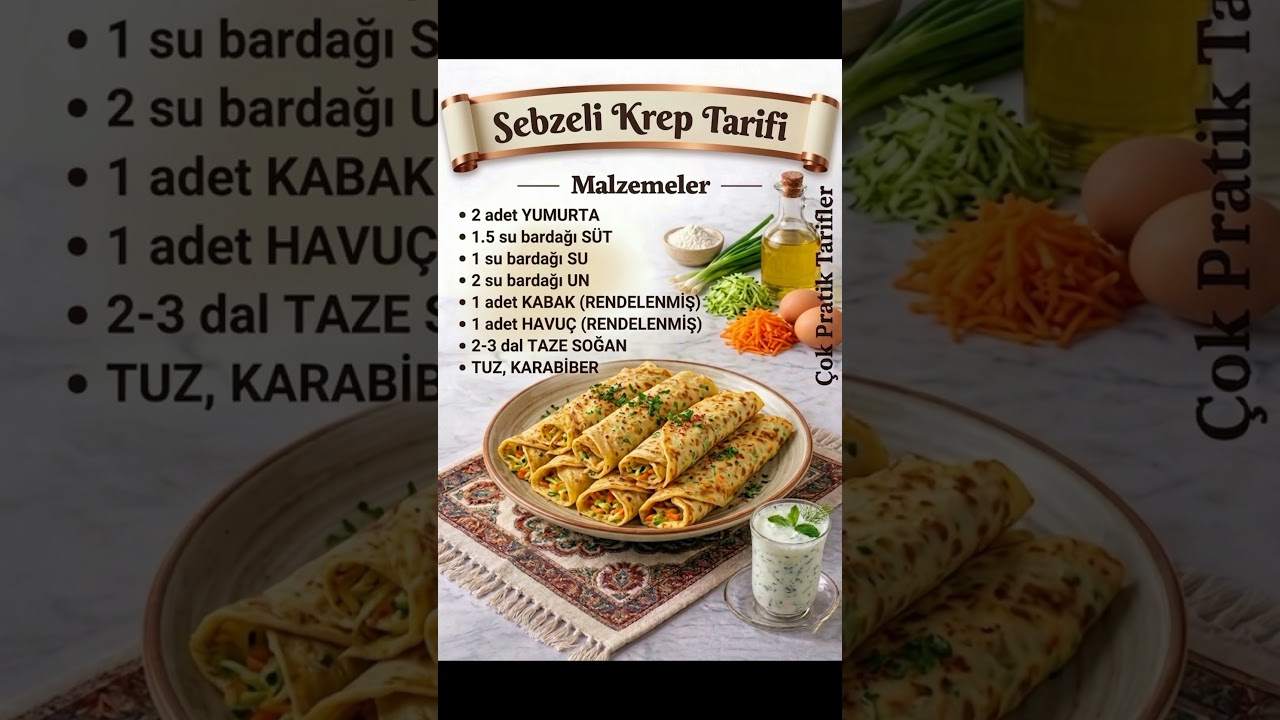 SEBZELİ KREP TARİFİ  #pratiktarifler #easyrecipes #kolaytarifler #yemektarifleri #foodphotography