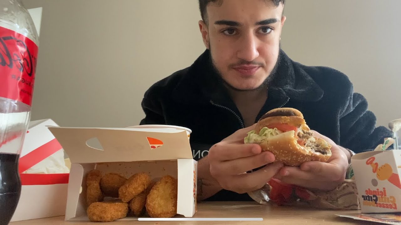 ASMR Burger KİNG 🍔 | çıtır tavuk , hamburger 