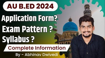 Allahabad University BED Entrance Admission 2024 ।। Syllabus/Paper Pattern/Fee for BED Entrance AU