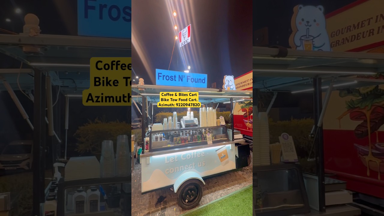 Coffee & Bites Food Cart. Tow food cart. Bike tow cart. Cold coffee. Coffee cart. Azimuth. Food biz