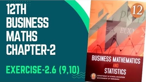 Integral Calculas [I] 12th Business maths Chapter -2 Exercise-2.6 (9,10) | Maths Scoop |