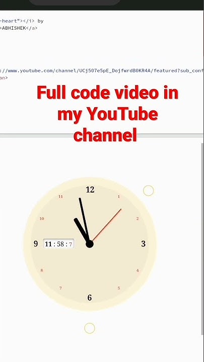 SIMPLE JAVASCRIPT CLOCK ⏰ CODE|#short #coding #code #css #html #shorts ...