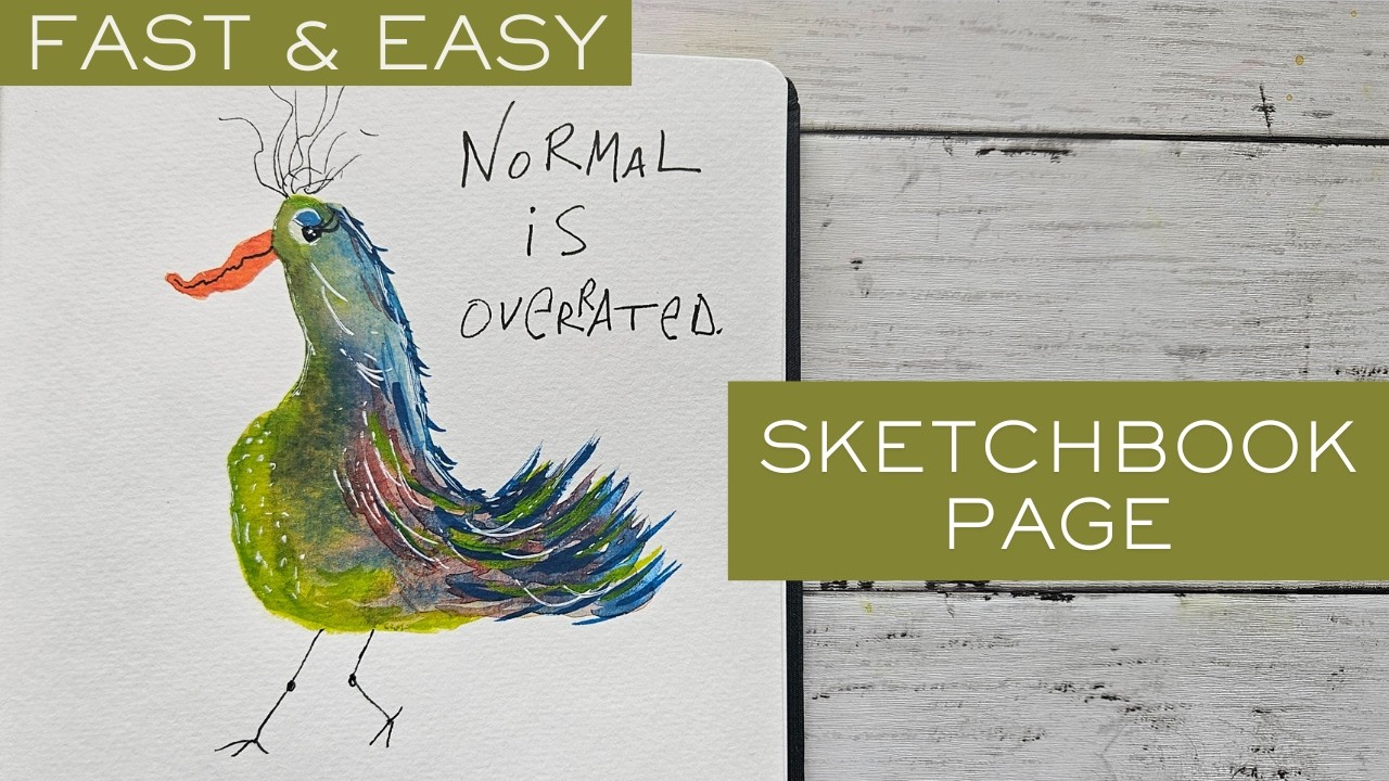 🦤 Paint a Fun & Wonky Bird | Easy Watercolor - YouTube