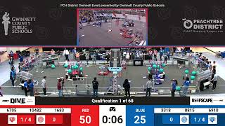 Qualification Match 1 - Overhead - 2025 PCH District - Gwinnett Event Presented by GCPS