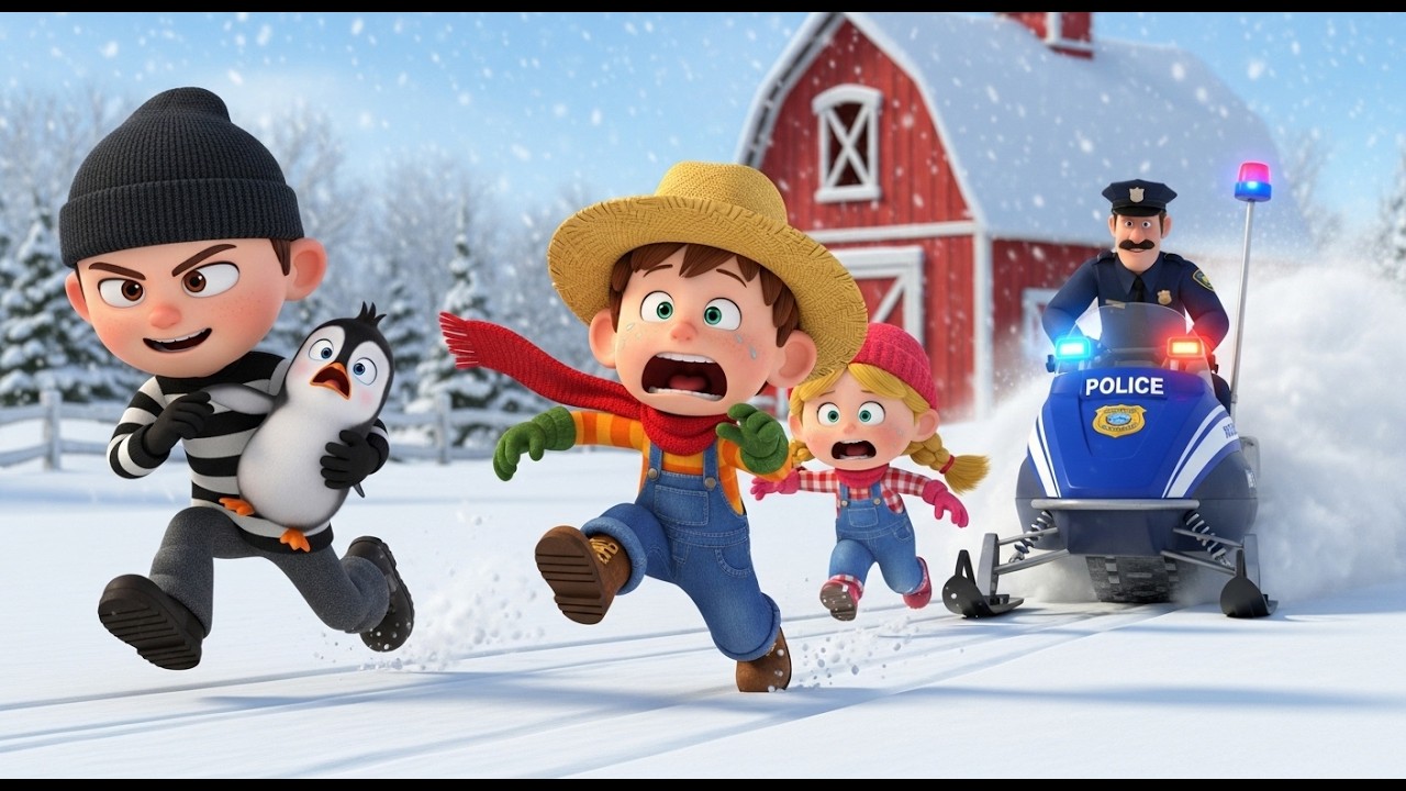 Thief at Old MacDonald Farm! Thief Steals Baby Penguin! 😱 Pip is Gone from the Farm! 🐧👮‍♂️ Save Day