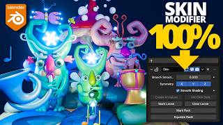 I Modeled a Whole 3D Scene Using ONLY 1 Modifier (Blender Skin Modifier Tutorial)