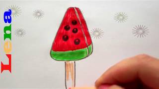 Wassermelonen Eis zeichnen - How to draw an ice cream - как нарисовать мороженое Wassermelonen Eis zeichnen - How to draw an ice cream - как нарисовать мороженое