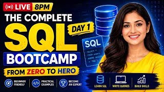 🔴 SQL Bootcamp Day 1 LIVE 🔥 | Complete SQL Course for Beginners in Tamil | Zero to Hero | 8 PM Live