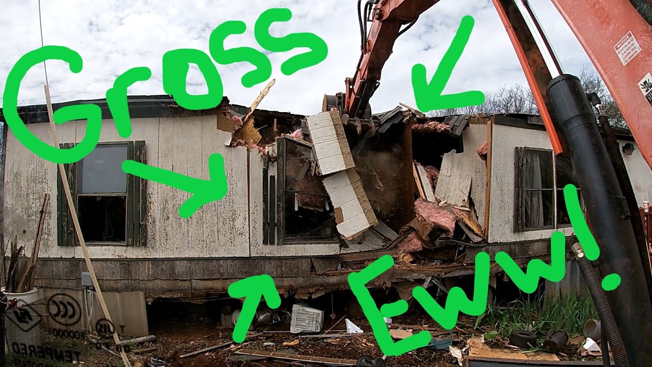 Gross Trailer House Demolition Part 1 72 YouTube